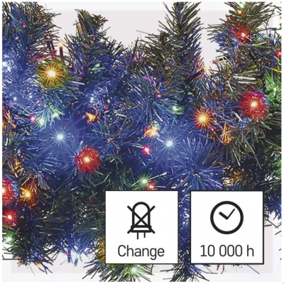 Lampki choinkowe LED Classic Cluster 600LED 12m multikolor IP44 timer EMOS (D4BM03)